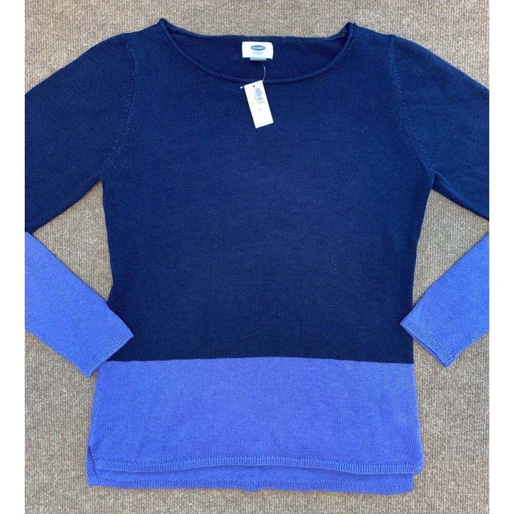 Old Navy Sweater Womens M Long Sleeve Roll Neck Color-Block Pullover Casual Knit